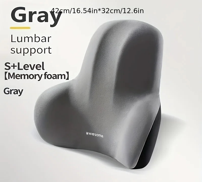 1pc Memory Foam Lumbar Back Cushion for Car Office Gaming Chairs and Postpartum Waist Support Multi Functional Pain Relief Pillo