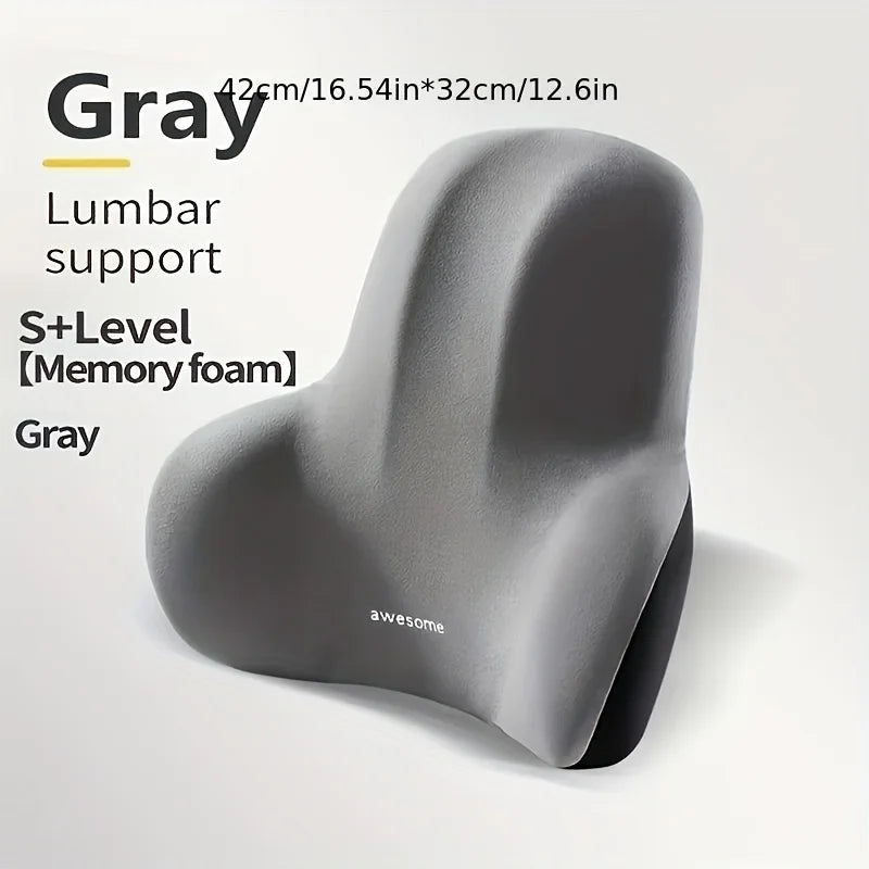 1pc Memory Foam Lumbar Back Cushion for Car Office Gaming Chairs and Postpartum Waist Support Multi Functional Pain Relief Pillo