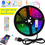 5V USB RGB LED Strip Light Remote Control 5050 30LED/m 5m 10m Lights Tape TV Backlights Home Decoration 0.5/1/2/3m Black PCB
