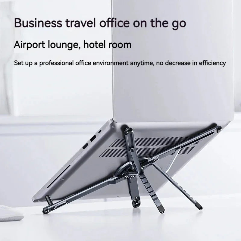Foldable Magnetic Laptop Stand Aluminum Alloy Portable Adjustable Stand Heat Dissipation Holder Supports Phone Tablet Notebook