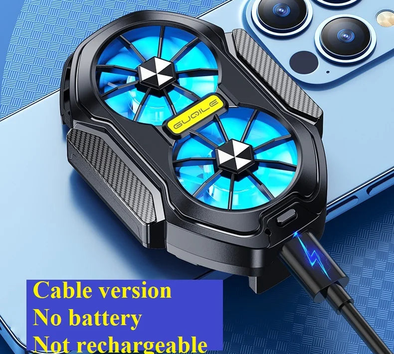 FS01 Dual Fan Rechargeable Mobile Phone Cooler Radiator Long Lasting Stronger Cooling Air Cooling Clip design with Game Button