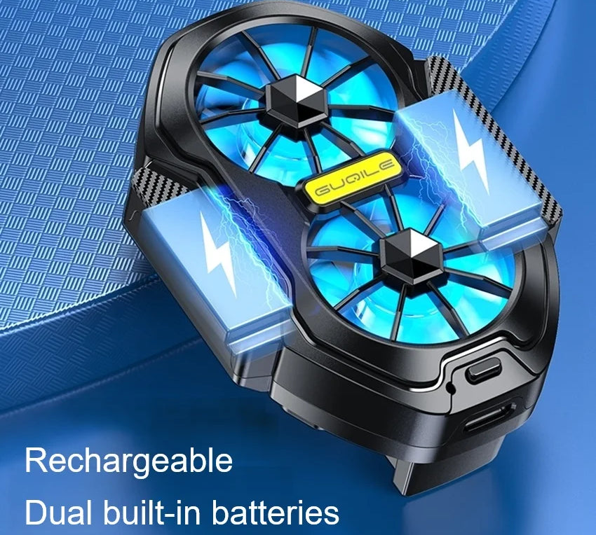 FS01 Dual Fan Rechargeable Mobile Phone Cooler Radiator Long Lasting Stronger Cooling Air Cooling Clip design with Game Button