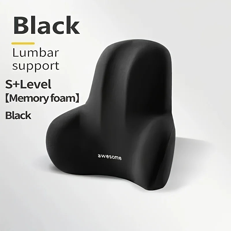 1pc Memory Foam Lumbar Back Cushion for Car Office Gaming Chairs and Postpartum Waist Support Multi Functional Pain Relief Pillo