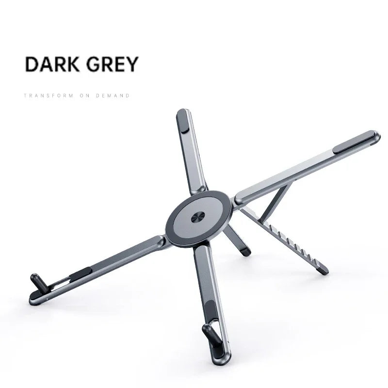 Foldable Magnetic Laptop Stand Aluminum Alloy Portable Adjustable Stand Heat Dissipation Holder Supports Phone Tablet Notebook