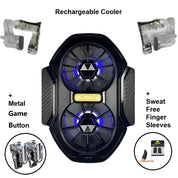 FS01 Dual Fan Rechargeable Mobile Phone Cooler Radiator Long Lasting Stronger Cooling Air Cooling Clip design with Game Button