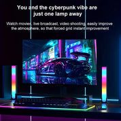 1 Pair RGB Rhythm Light,180° Smart Light Bars,Gaming LED Lights,16 Million DIY Color Adjustments,Remote Control,USB Pickup Light