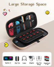 Travel Carrying Case For Nintendo Switch 2 & Switch OLED, Anti-Scratch Waterproof Protective Storage Bag with 10 Games Card Slot