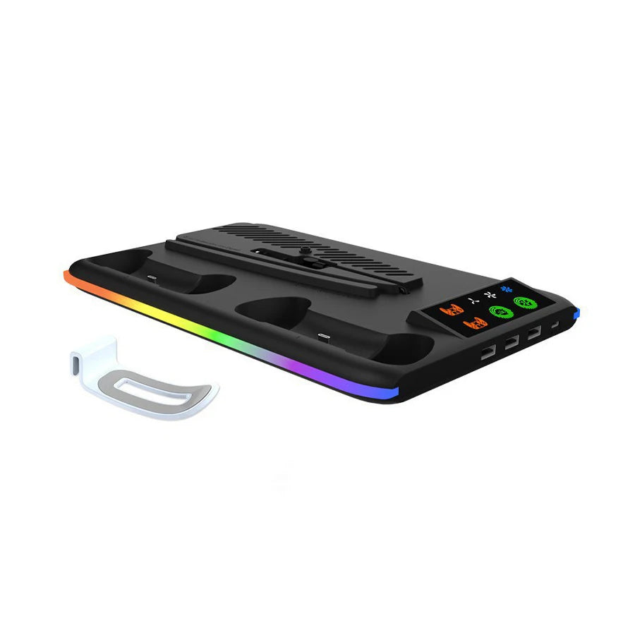 Pro Cooling Stand with LED Controller Charging Station, 3-Gear Cooling Fan for PlayStation 5 Console Accessories