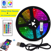 5V USB RGB LED Strip Light Remote Control 5050 30LED/m 5m 10m Lights Tape TV Backlights Home Decoration 0.5/1/2/3m Black PCB