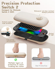 Travel Carrying Case For Nintendo Switch 2 & Switch OLED, Anti-Scratch Waterproof Protective Storage Bag with 10 Games Card Slot